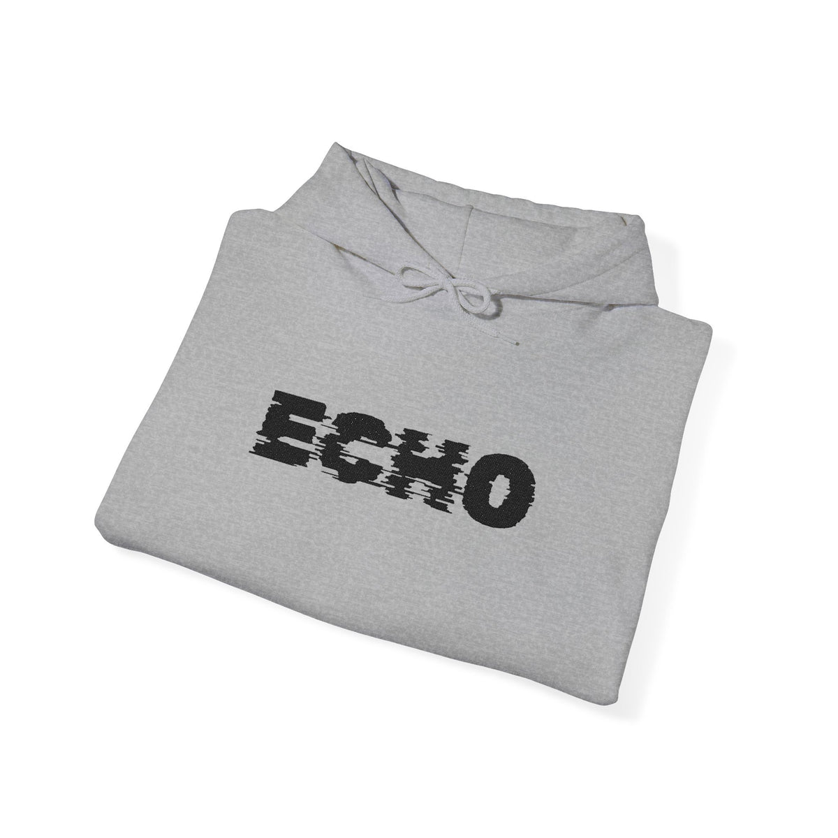Echo Distressed Logo Hoodie — Retro Grunge Streetwear Pullover