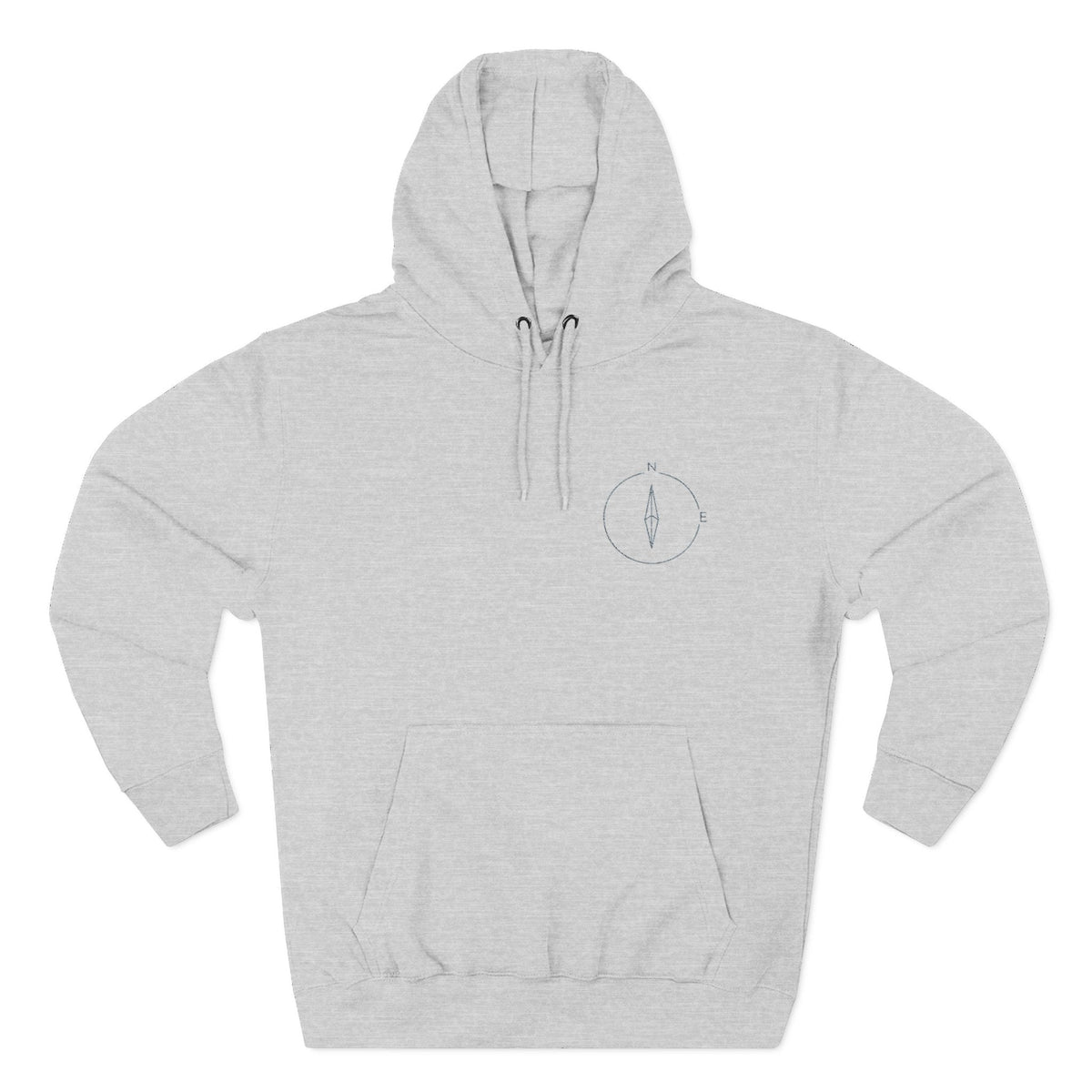 Minimal Compass Hoodie — Small Chest Compass Graphic Pullover