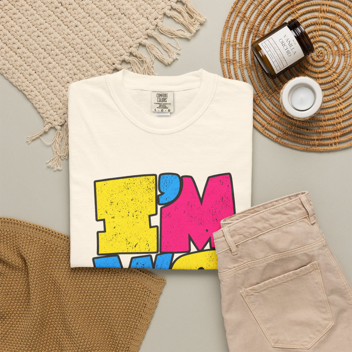 "I'M WEIRD" Colorblock Graphic T-Shirt — Retro Pop Statement Tee