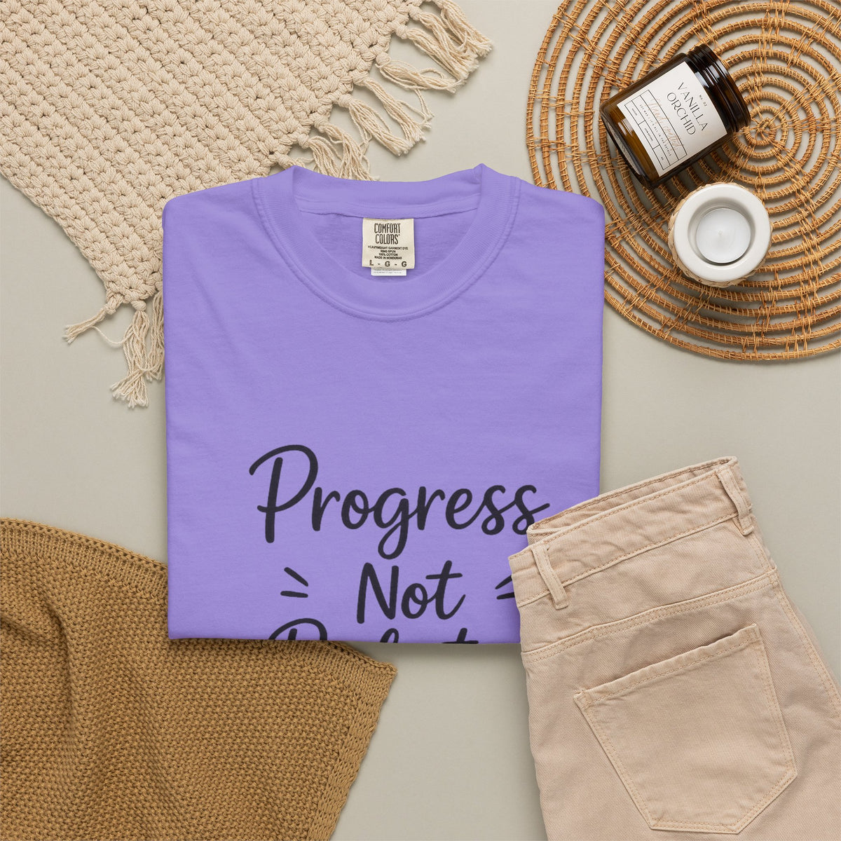T-Shirt — "Progress Not Perfection" Inspirational Graphic Tee