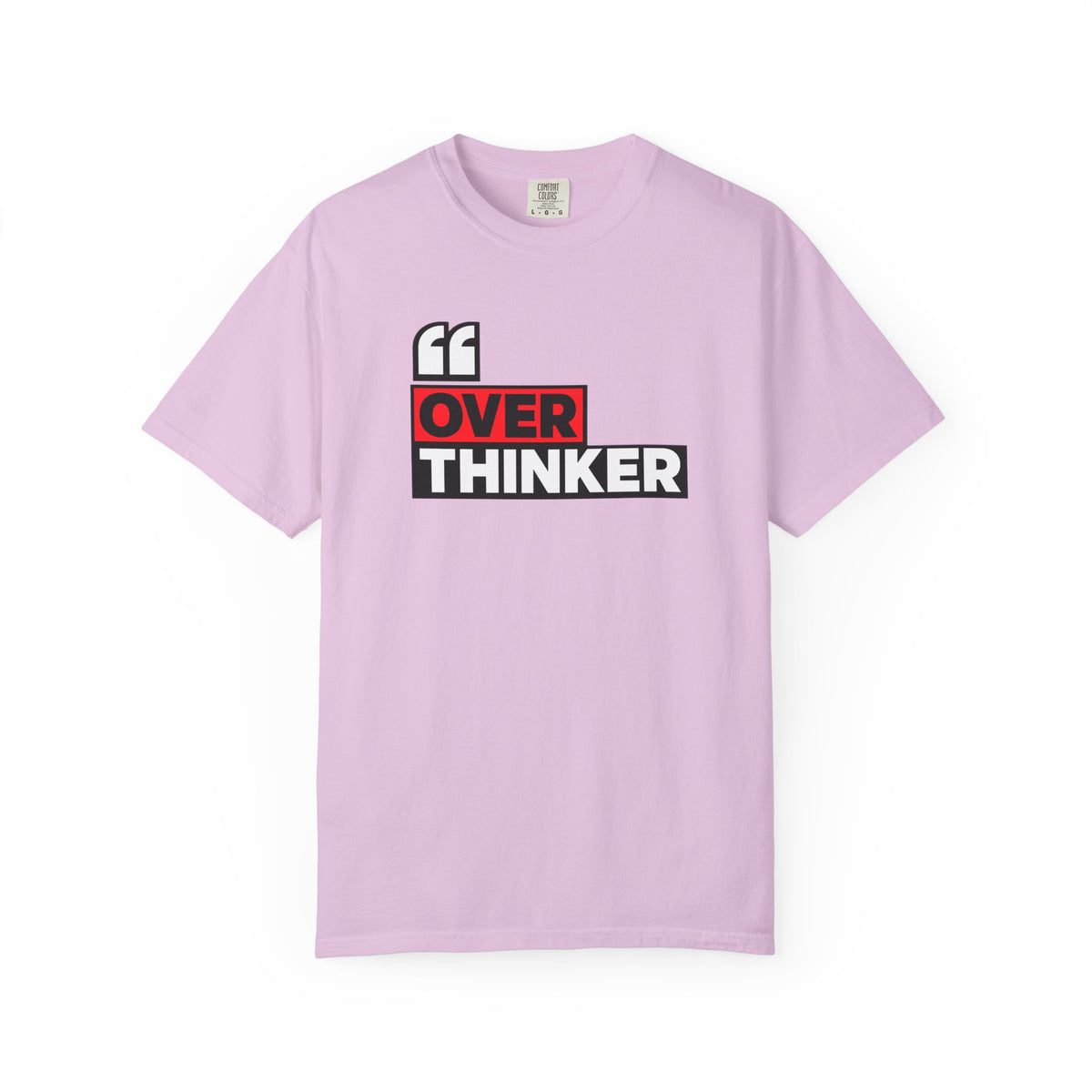 Overthinker Graphic T-Shirt — Bold Red & Black Text Tee