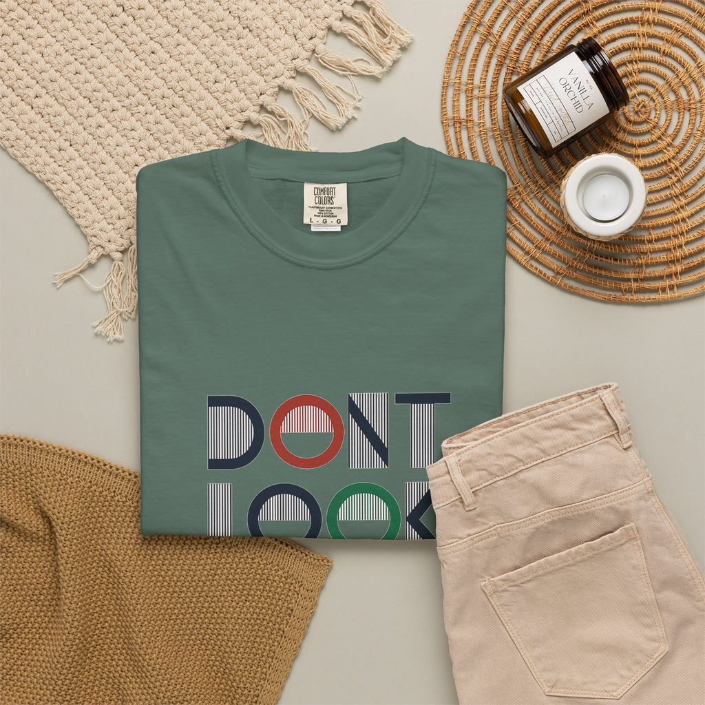 Don't Look Back T-Shirt — Retro Motivational Graphic Tee