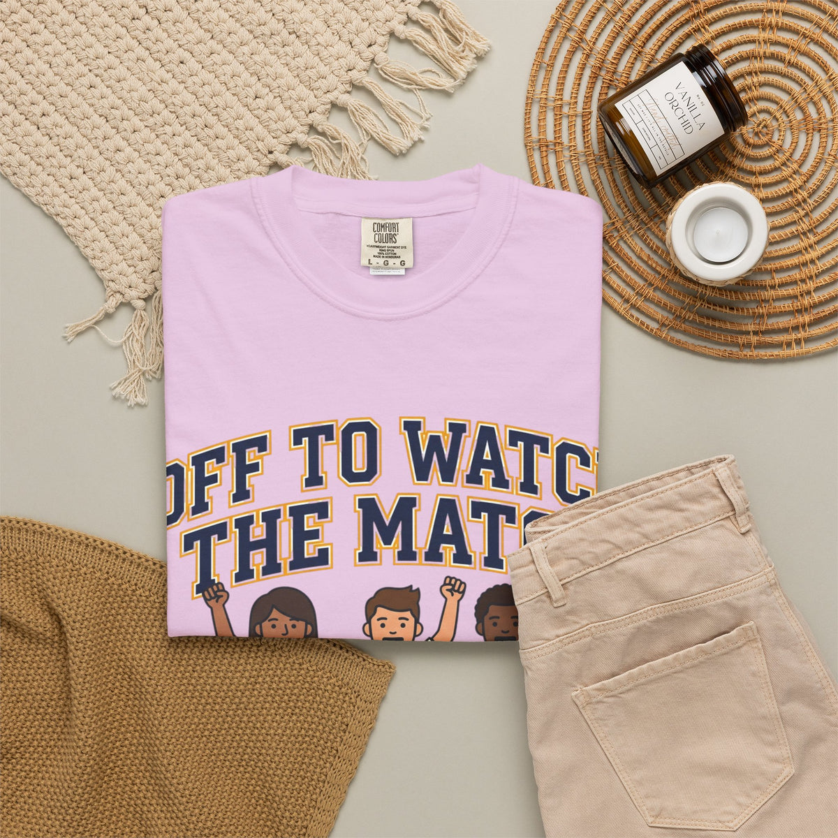 Off to Watch the Match T-Shirt — 'With My Crew' Sports Fan Tee