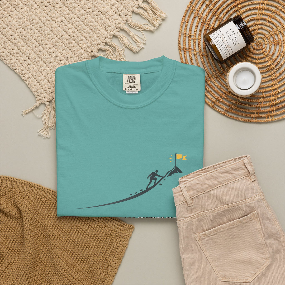 Motivational Climber T-Shirt — "Keep Going, You Are Getting There"