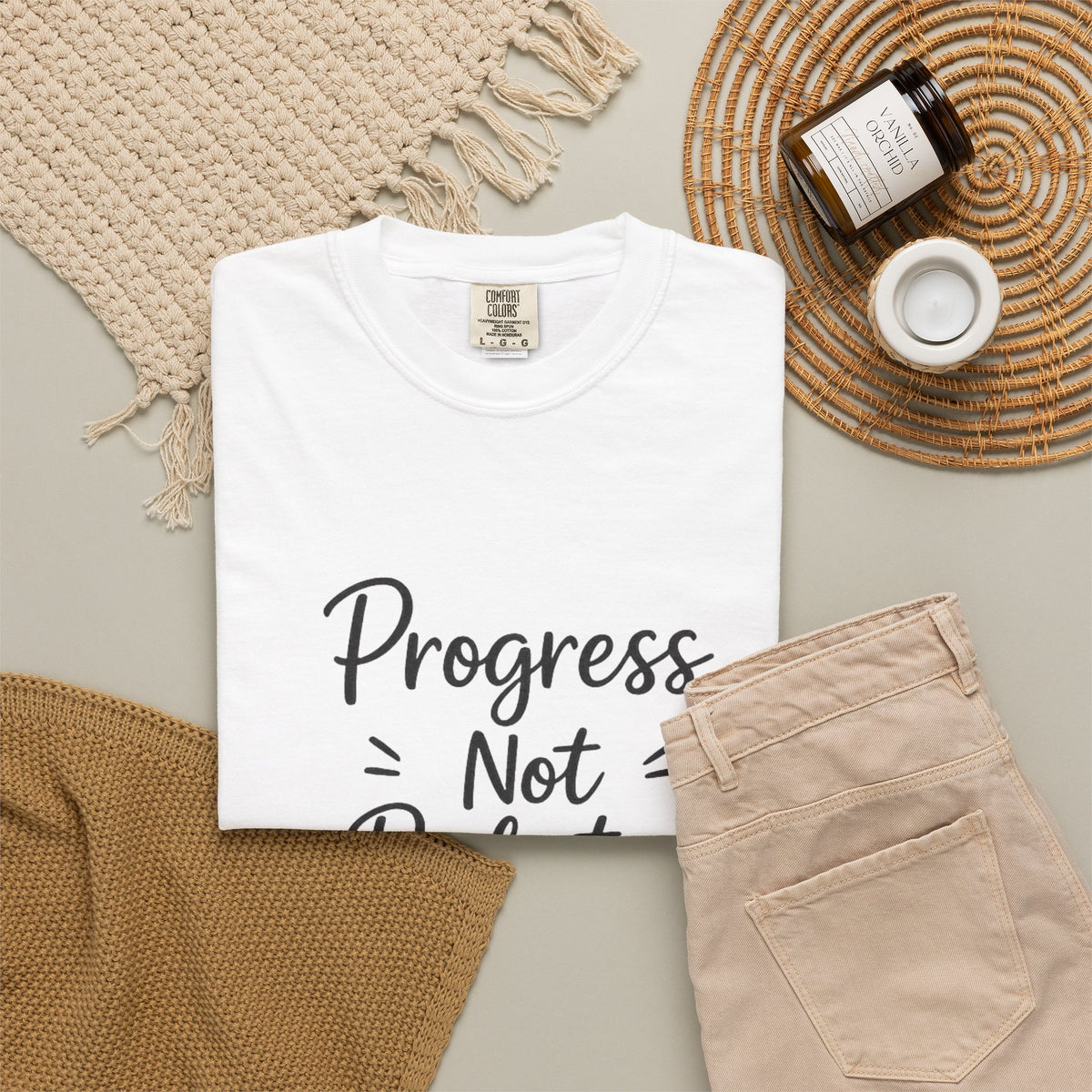 T-Shirt — "Progress Not Perfection" Inspirational Graphic Tee