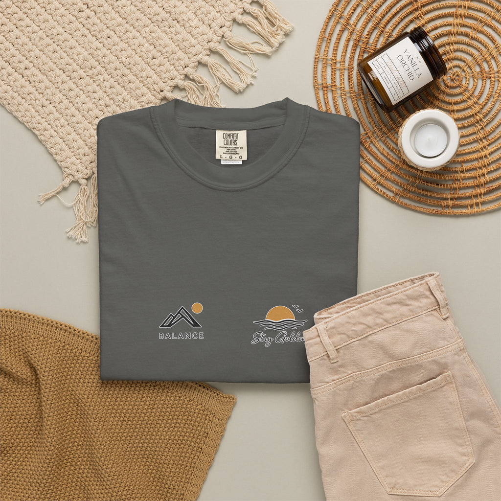 Paradise Club Tee — Minimal Sunset Palm Graphic T-Shirt