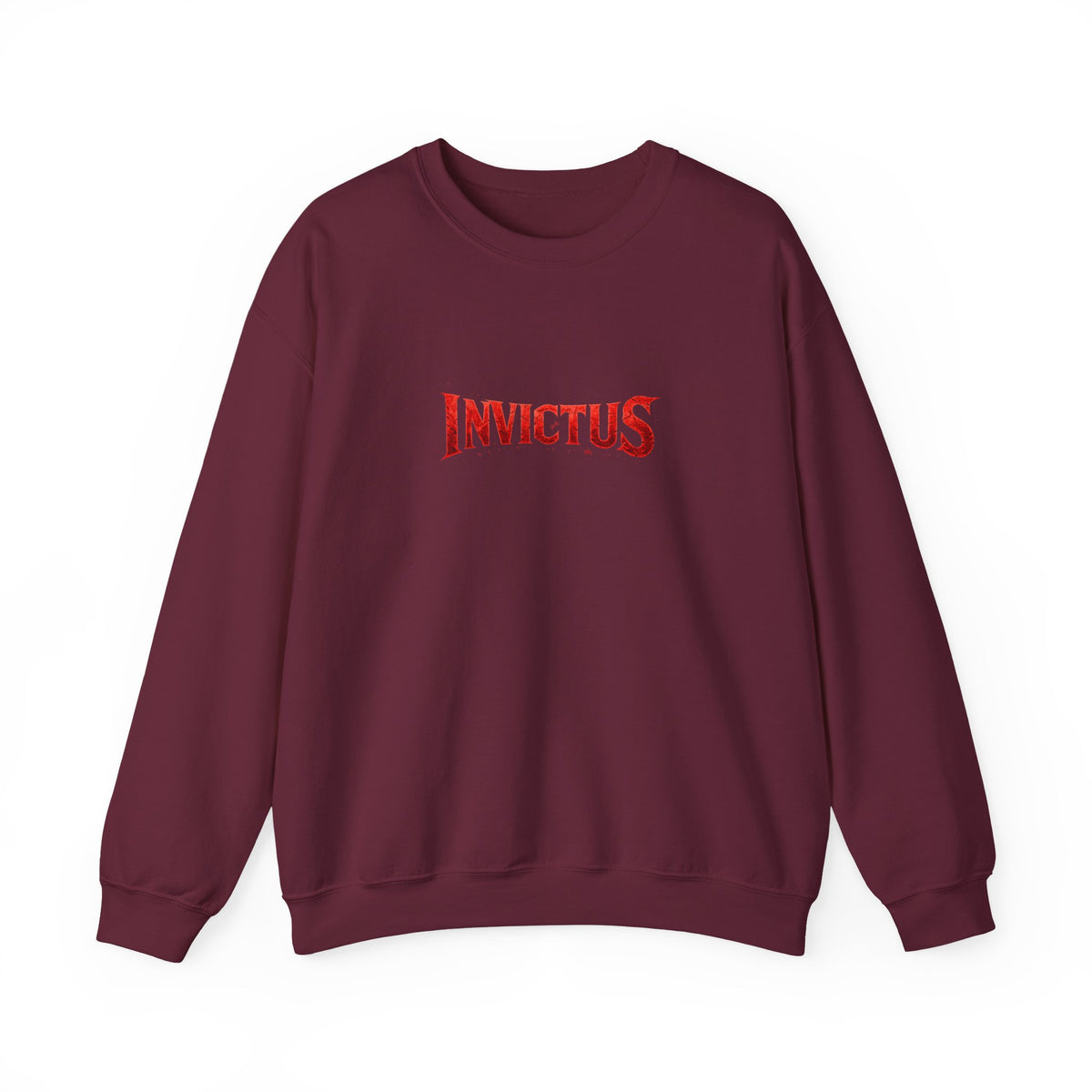 Invictus Crewneck Sweatshirt — Bold Red Script Pullover