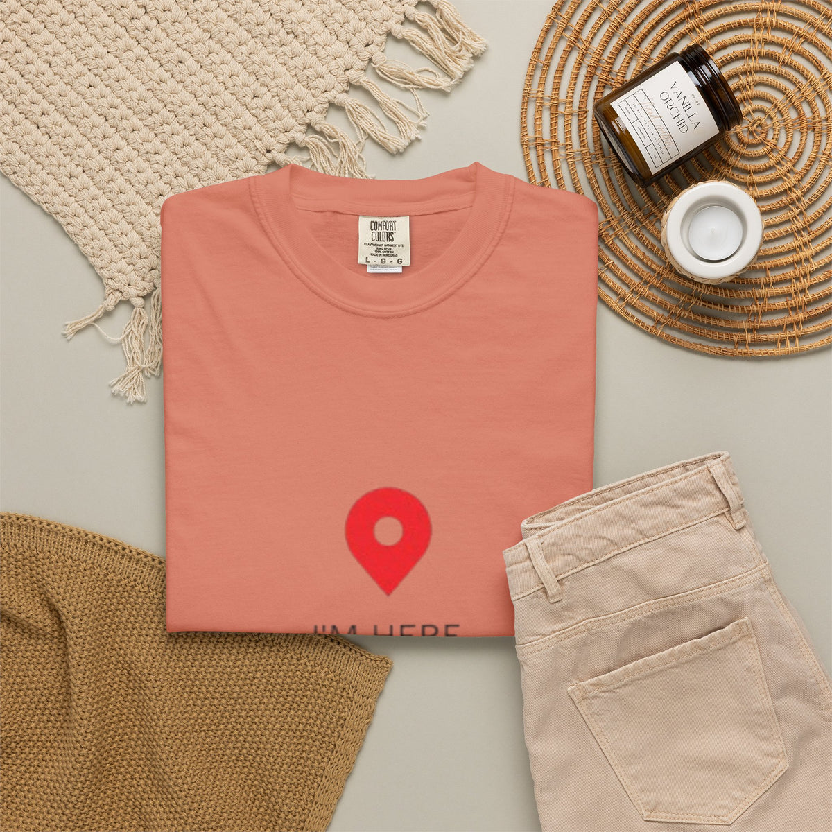 I’m Here T‑Shirt — Location Pin Graphic Tee