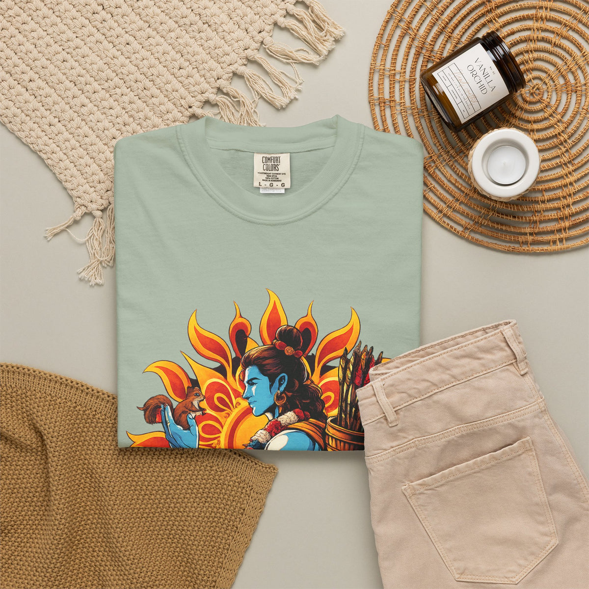 T-Shirt Ram Ji — Mythic Archer Illustration Tee (Sunburst Warrior Graphic)