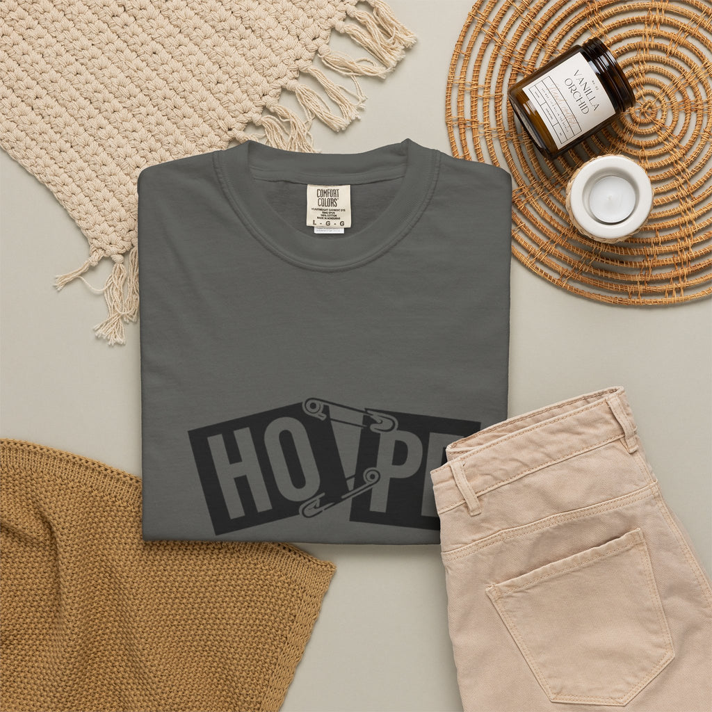 Hope Safety Pin T-Shirt — Graphic 'HOPE' Design