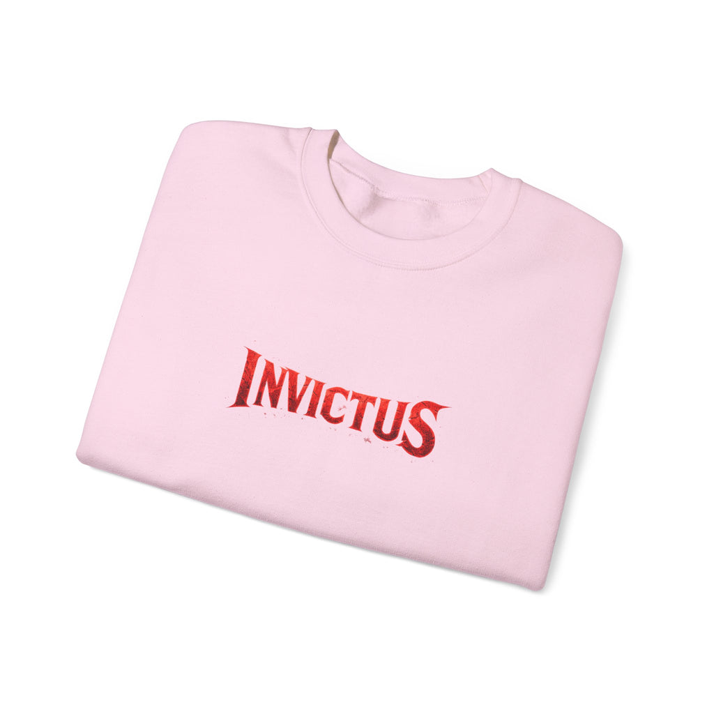 Invictus Crewneck Sweatshirt — Bold Red Script Pullover