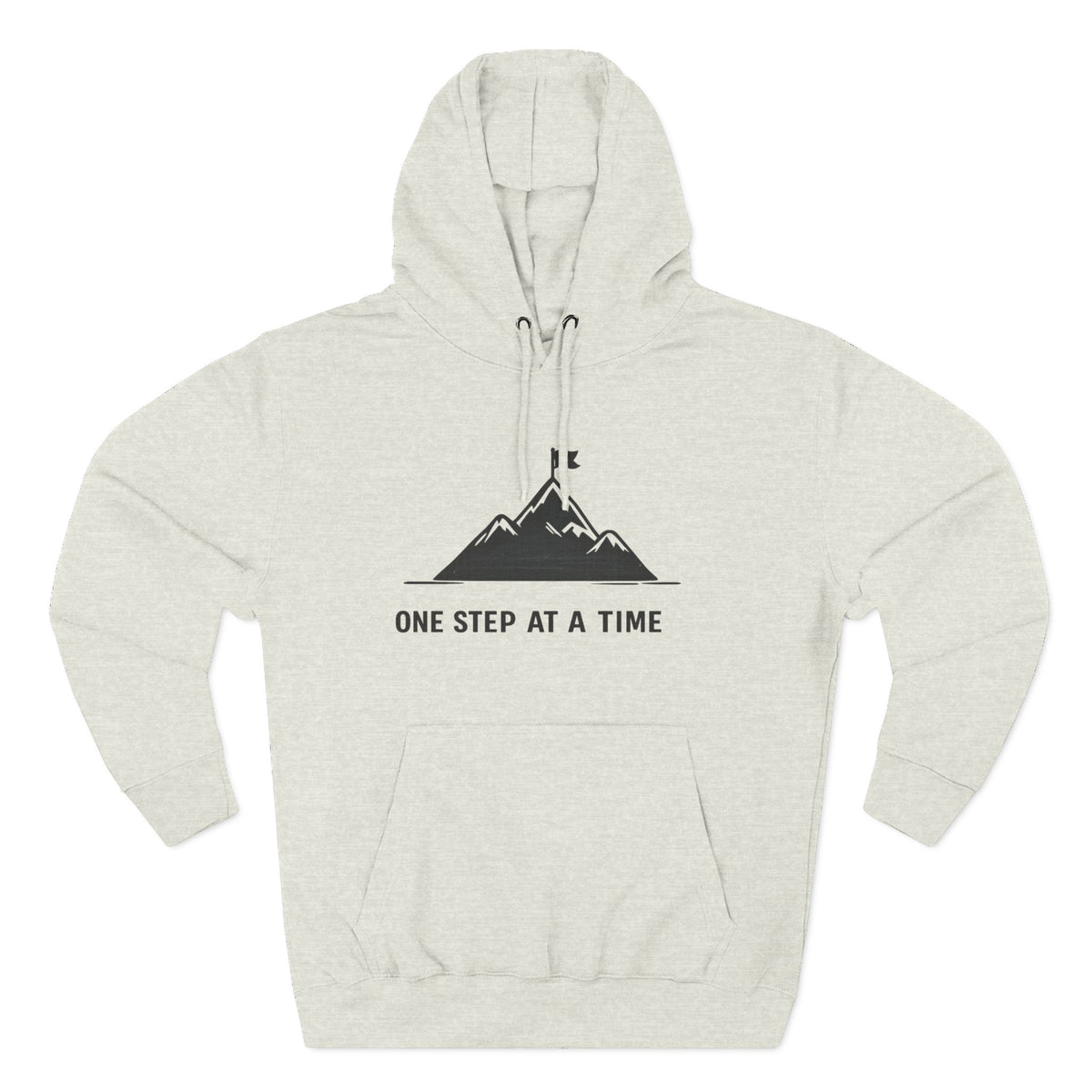 Hoodie - 'One Step at a Time' Mountain Graphic Fleece Hoodie