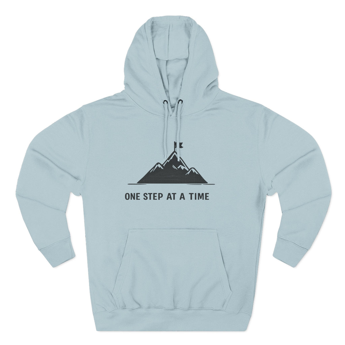 Hoodie - 'One Step at a Time' Mountain Graphic Fleece Hoodie