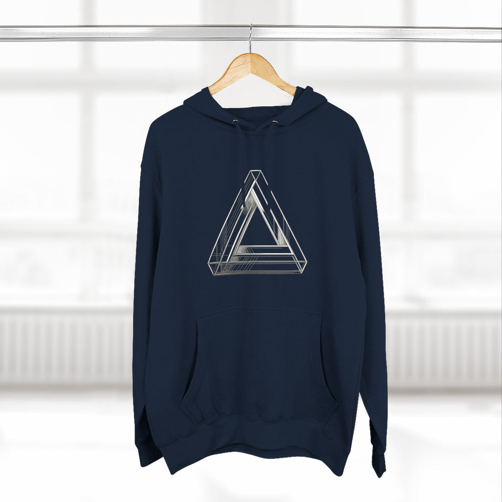Minimal Geometric Triangle Hoodie — Three-Panel Illusion Design
