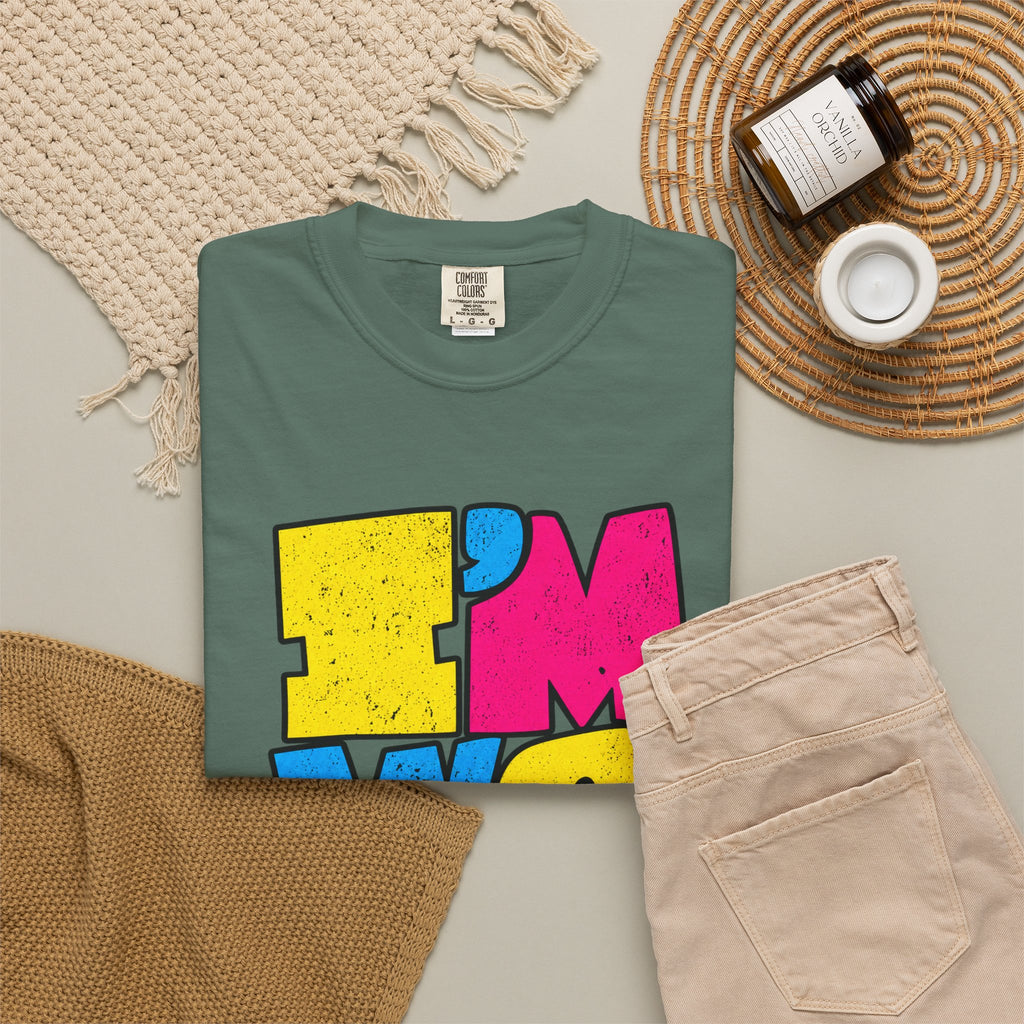 "I'M WEIRD" Colorblock Graphic T-Shirt — Retro Pop Statement Tee