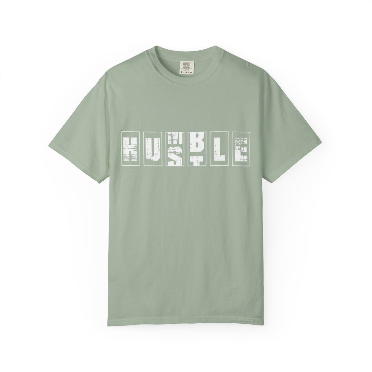 Hustle Block Letter T-Shirt — Vintage Graphic Tee with 'HUSTLE' Design
