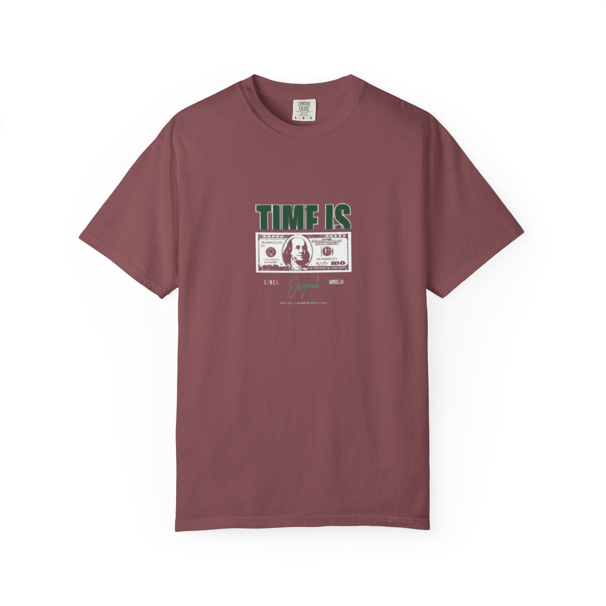 Money Vibe T-Shirt — "TIME IS" Graphic Dollar Bill Tee