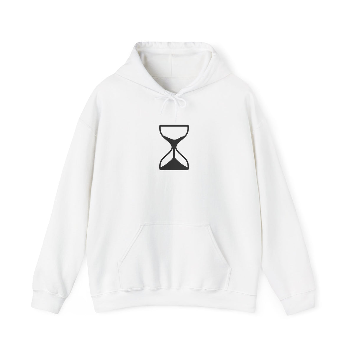 Hourglass Minimalist Hoodie — Simple Time Symbol Pullover