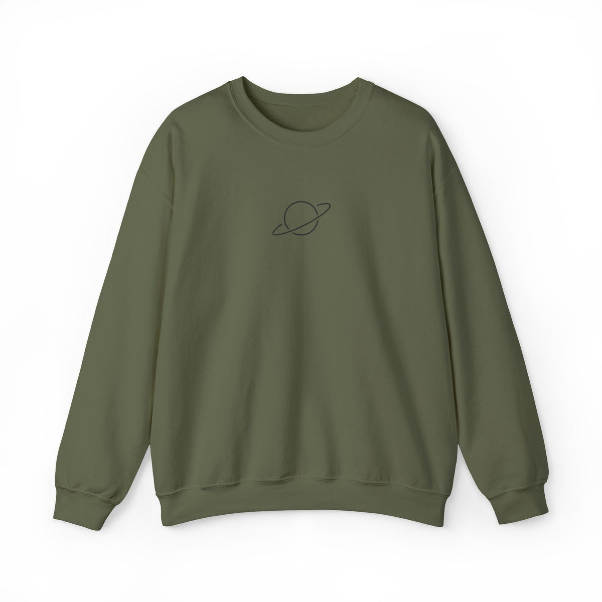 Minimal Planet Crewneck Sweatshirt Embroidered
