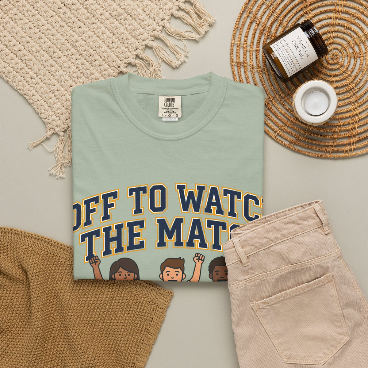 Off to Watch the Match T-Shirt — 'With My Crew' Sports Fan Tee