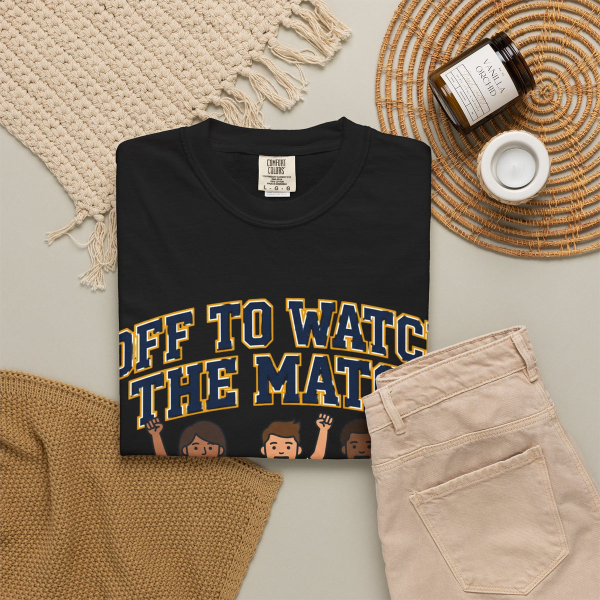 Off to Watch the Match T-Shirt — 'With My Crew' Sports Fan Tee