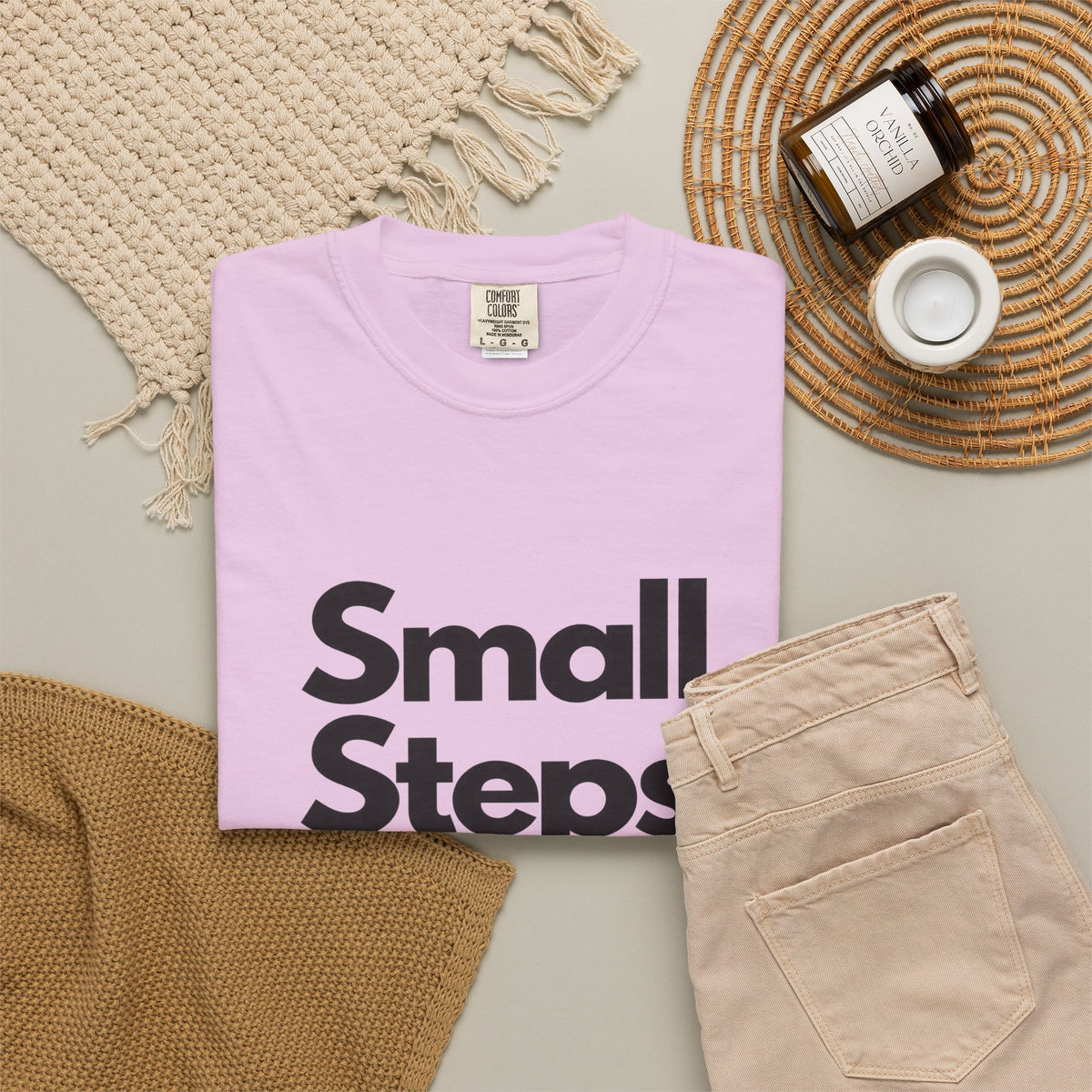 Motivational Tee — “Small Steps Every Day.” Inspirational Casual T-Shirt
