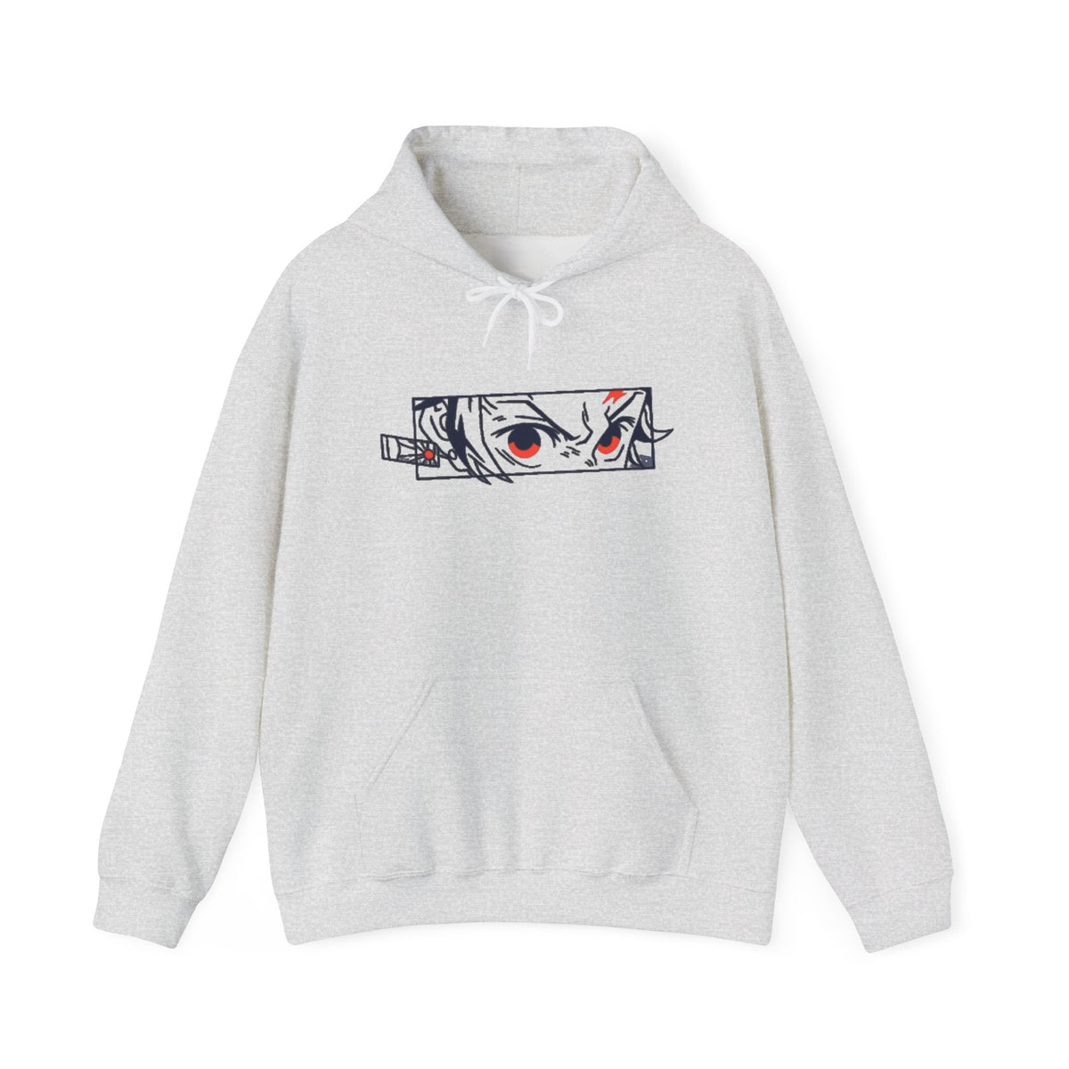 Anime Eyes Hoodie — Minimal Red & Black Manga Gaze Sweatshirt