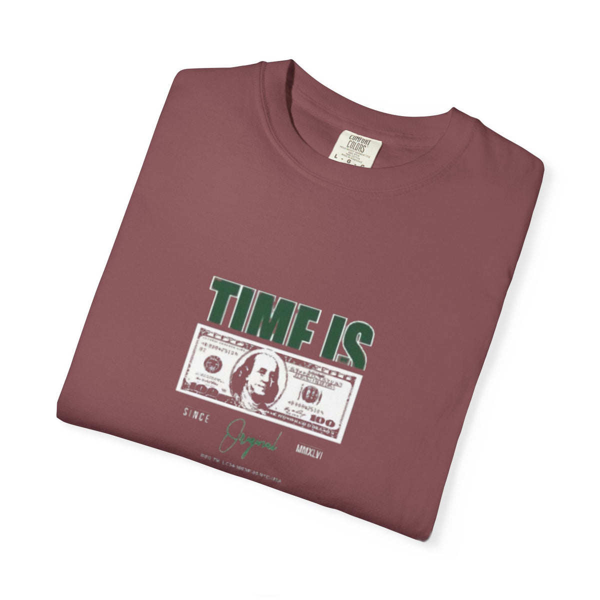 Money Vibe T-Shirt — "TIME IS" Graphic Dollar Bill Tee