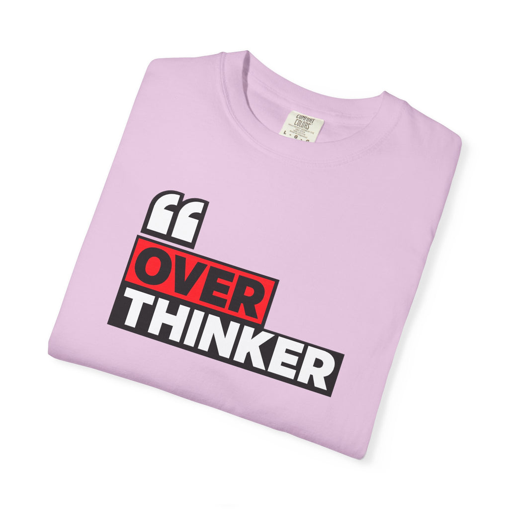 Overthinker Graphic T-Shirt — Bold Red & Black Text Tee