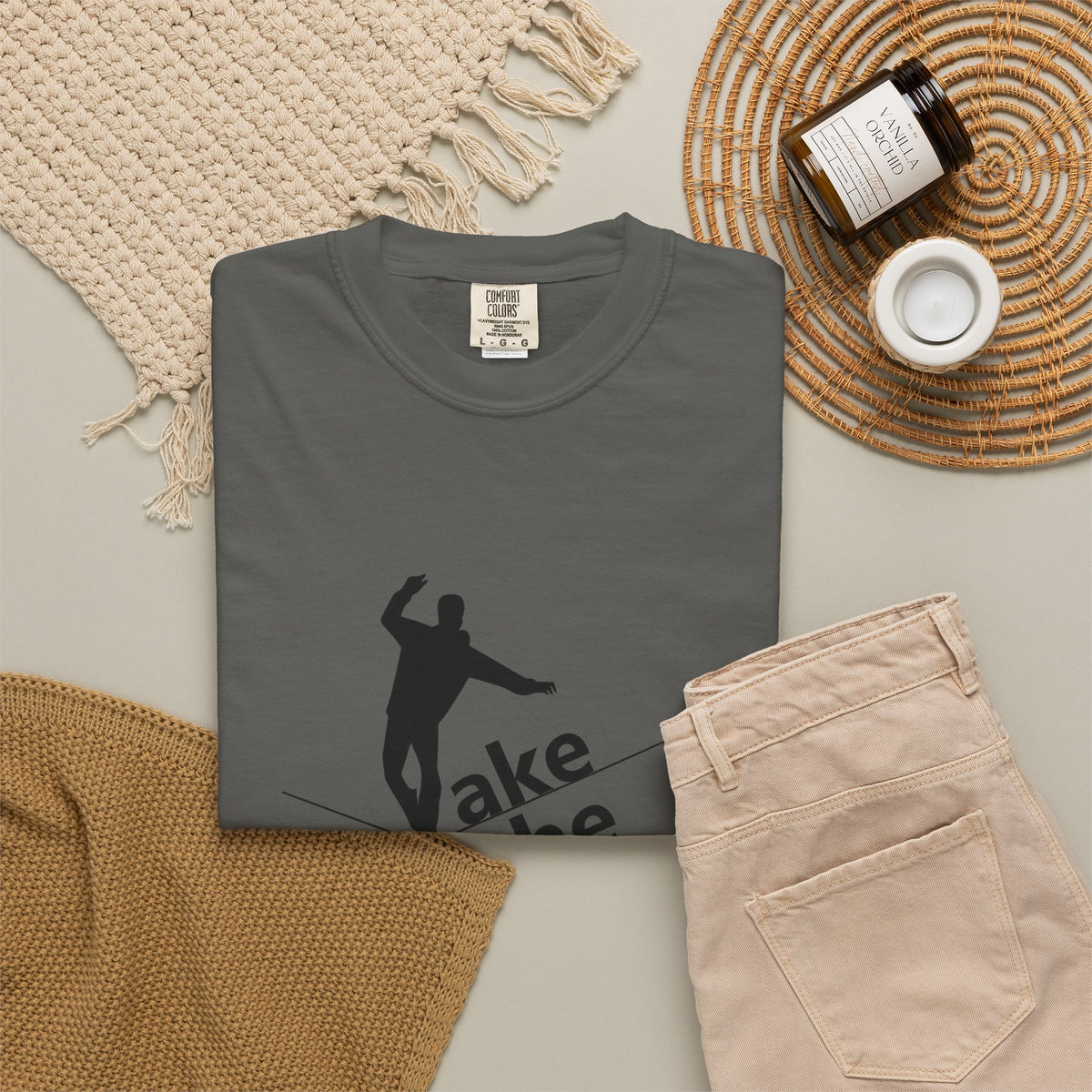 Take the Risk T-Shirt — Tightrope Silhouette Motivational Tee