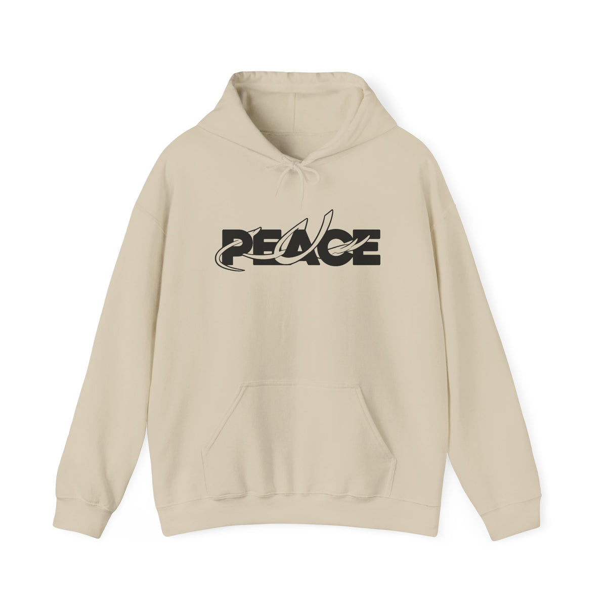 Peace Logo Hoodie — Minimal Black & White Peace Graphic Pullover