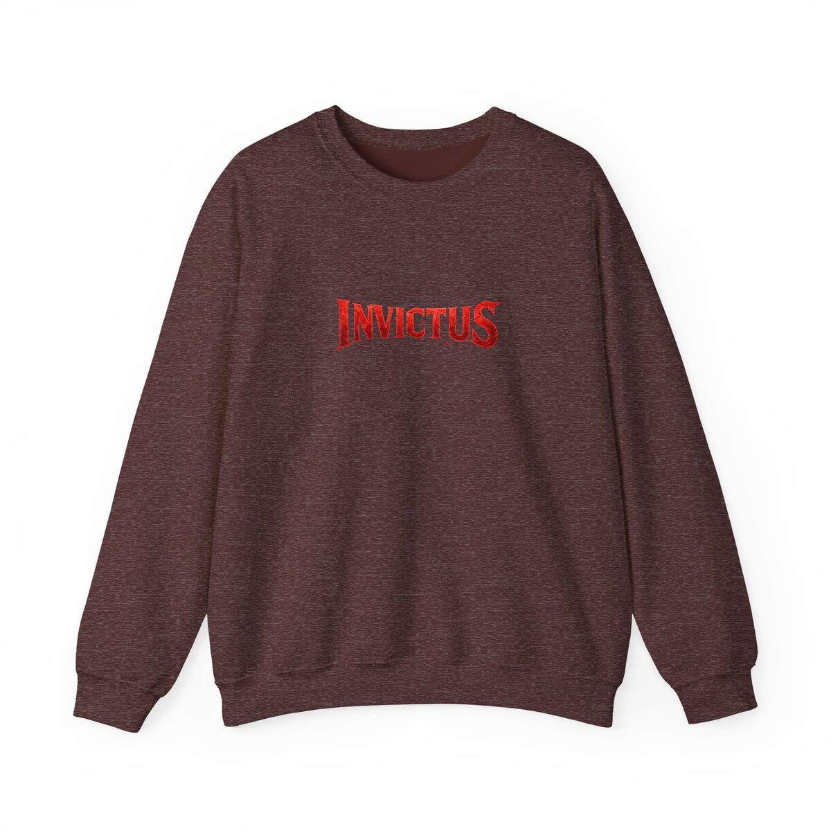 Invictus Crewneck Sweatshirt — Bold Red Script Pullover