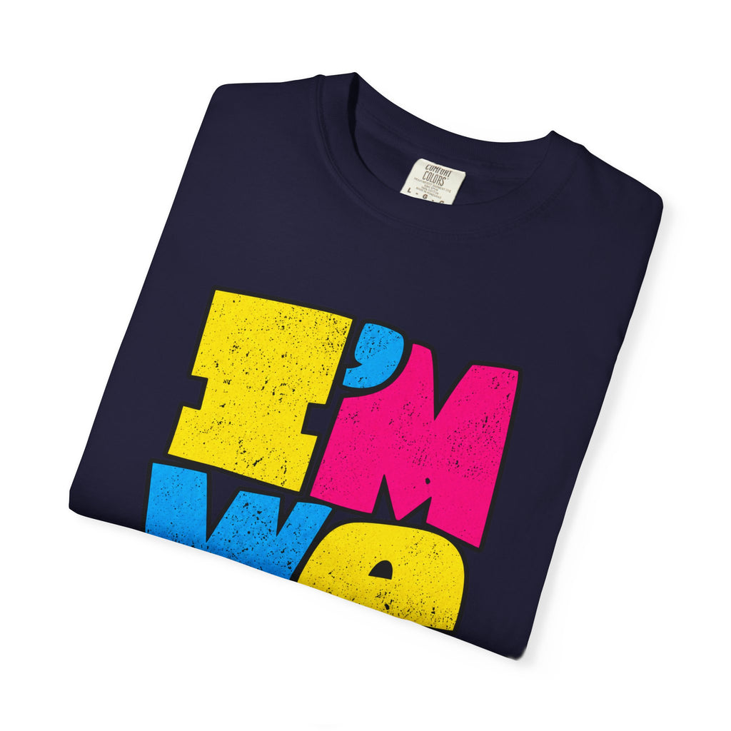 "I'M WEIRD" Colorblock Graphic T-Shirt — Retro Pop Statement Tee
