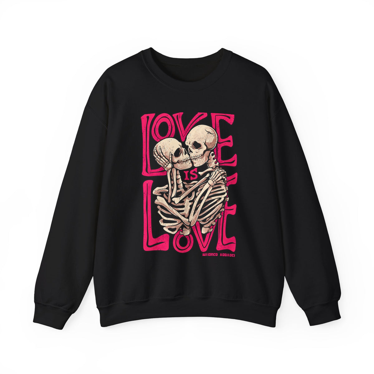 Skeleton Couple 'Love Is Love' Crewneck Sweatshirt