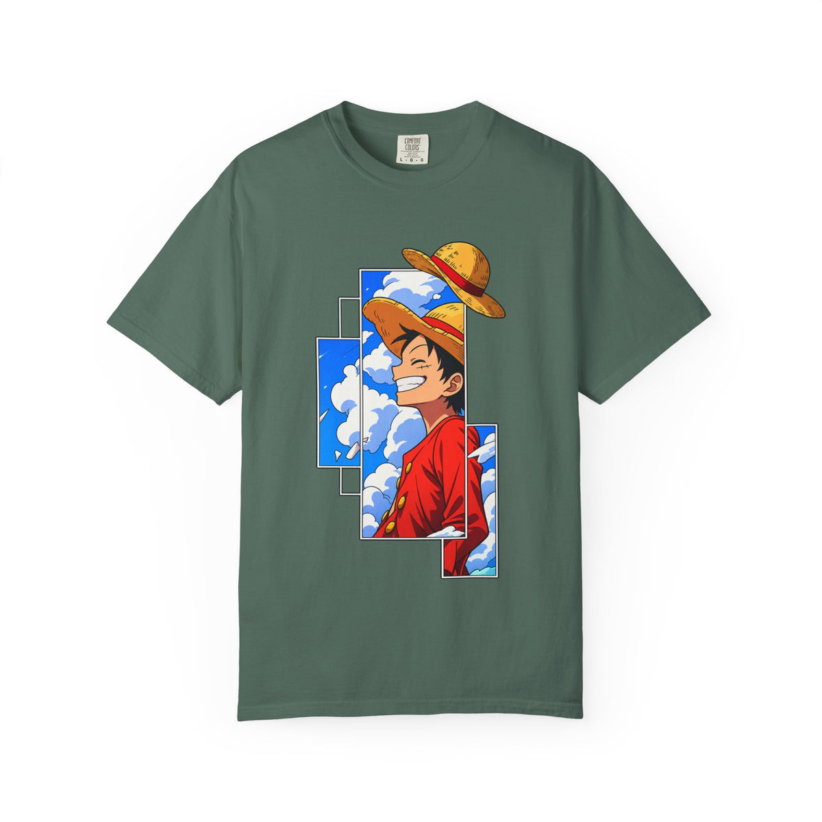 Anime Straw Hat Crew T-Shirt — Luffy Smiling Sky Graphic Tee