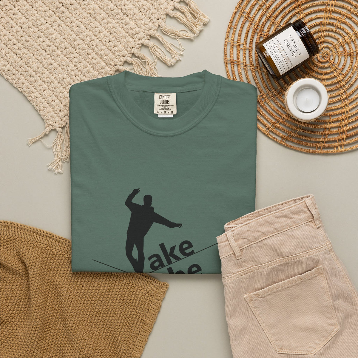 Take the Risk T-Shirt — Tightrope Silhouette Motivational Tee