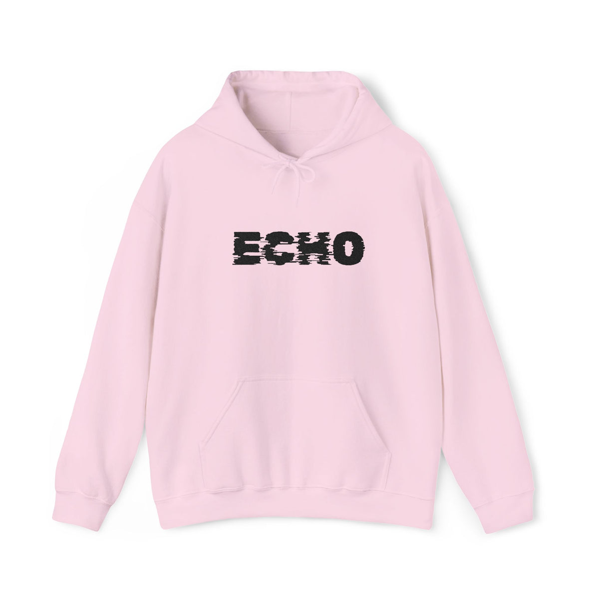 Echo Distressed Logo Hoodie — Retro Grunge Streetwear Pullover