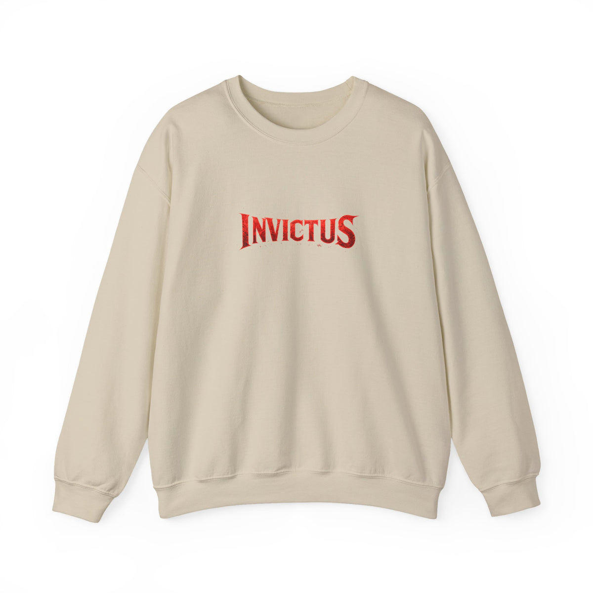 Invictus Crewneck Sweatshirt — Bold Red Script Pullover