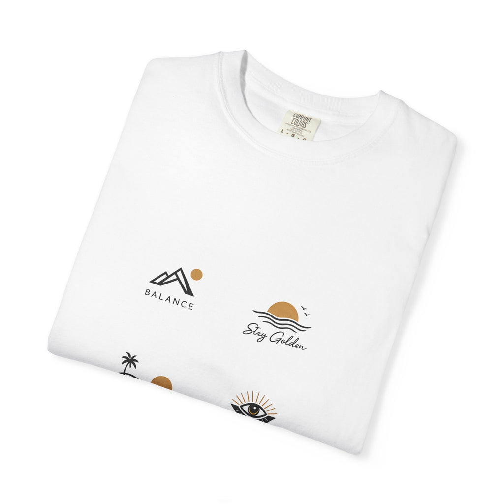 Paradise Club Tee — Minimal Sunset Palm Graphic T-Shirt