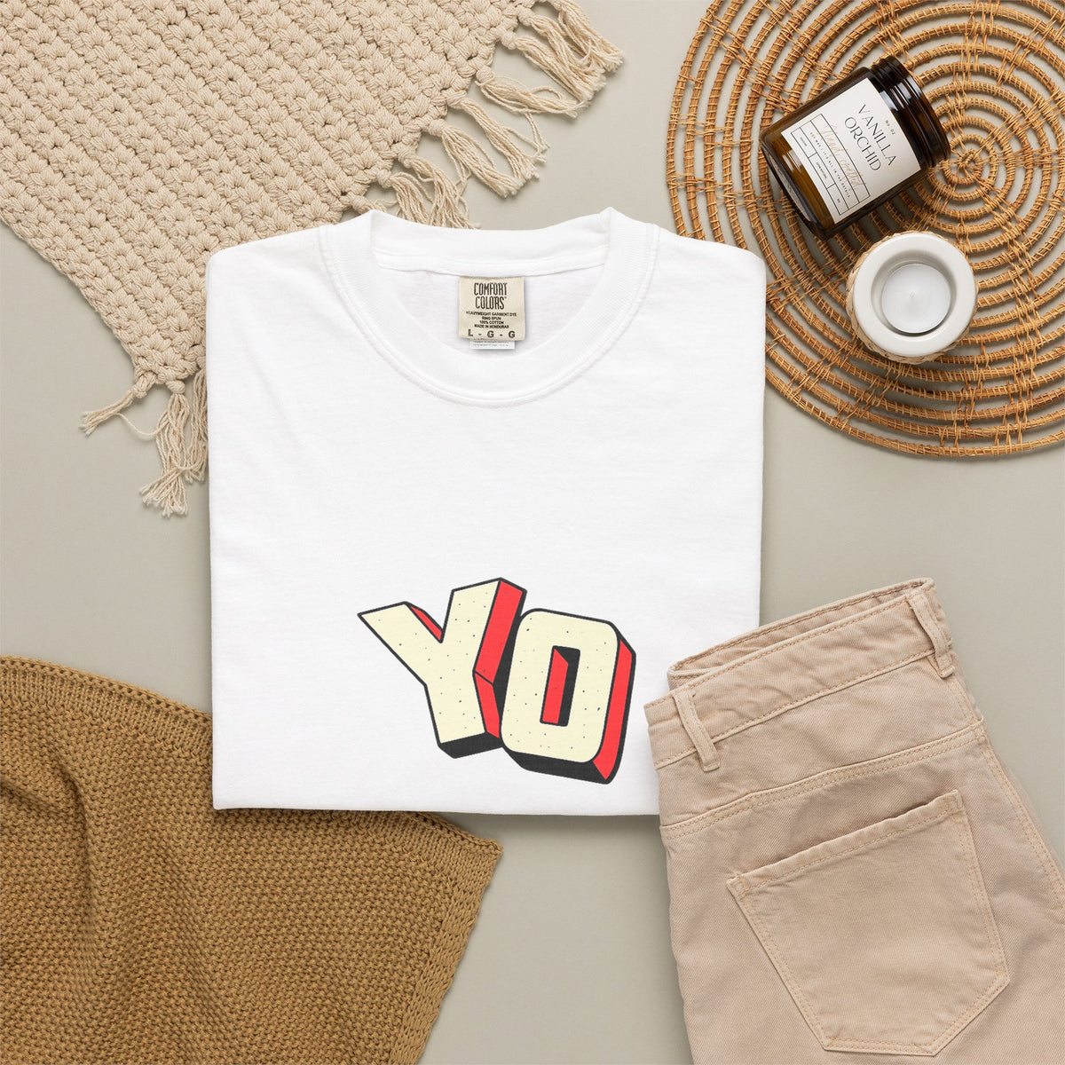 Yo Graphic T-Shirt — Retro 3D Lettering Tee
