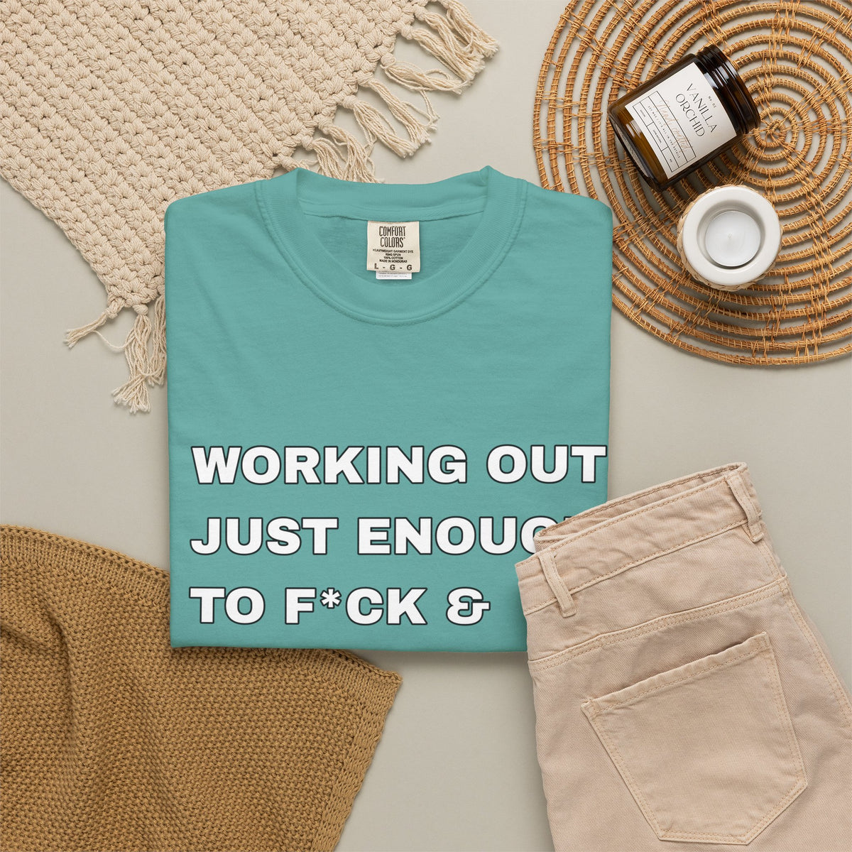 GYM T-Shirt — "Working Out Just Enough to F*ck & Fight" Motivational Sarcastic Tee