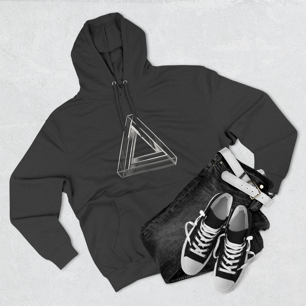 Minimal Geometric Triangle Hoodie — Three-Panel Illusion Design