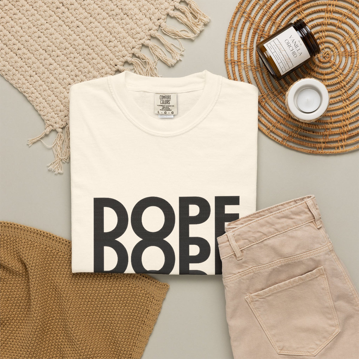 Dope Repeat Graphic T-Shirt — Retro Stacked Typography Tee