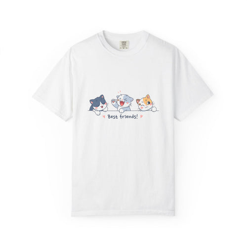 Cute ‘Best Friends!’ Cat T-Shirt — Cartoon Kitten Trio Graphic Tee