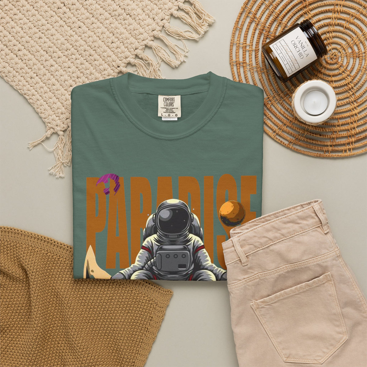 T-Shirt — 'Paradise: Never Get Tired of Getting Lost' Astronaut Graphic Tee