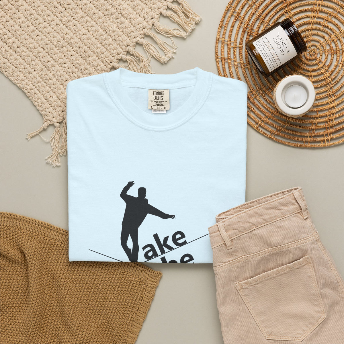 Take the Risk T-Shirt — Tightrope Silhouette Motivational Tee