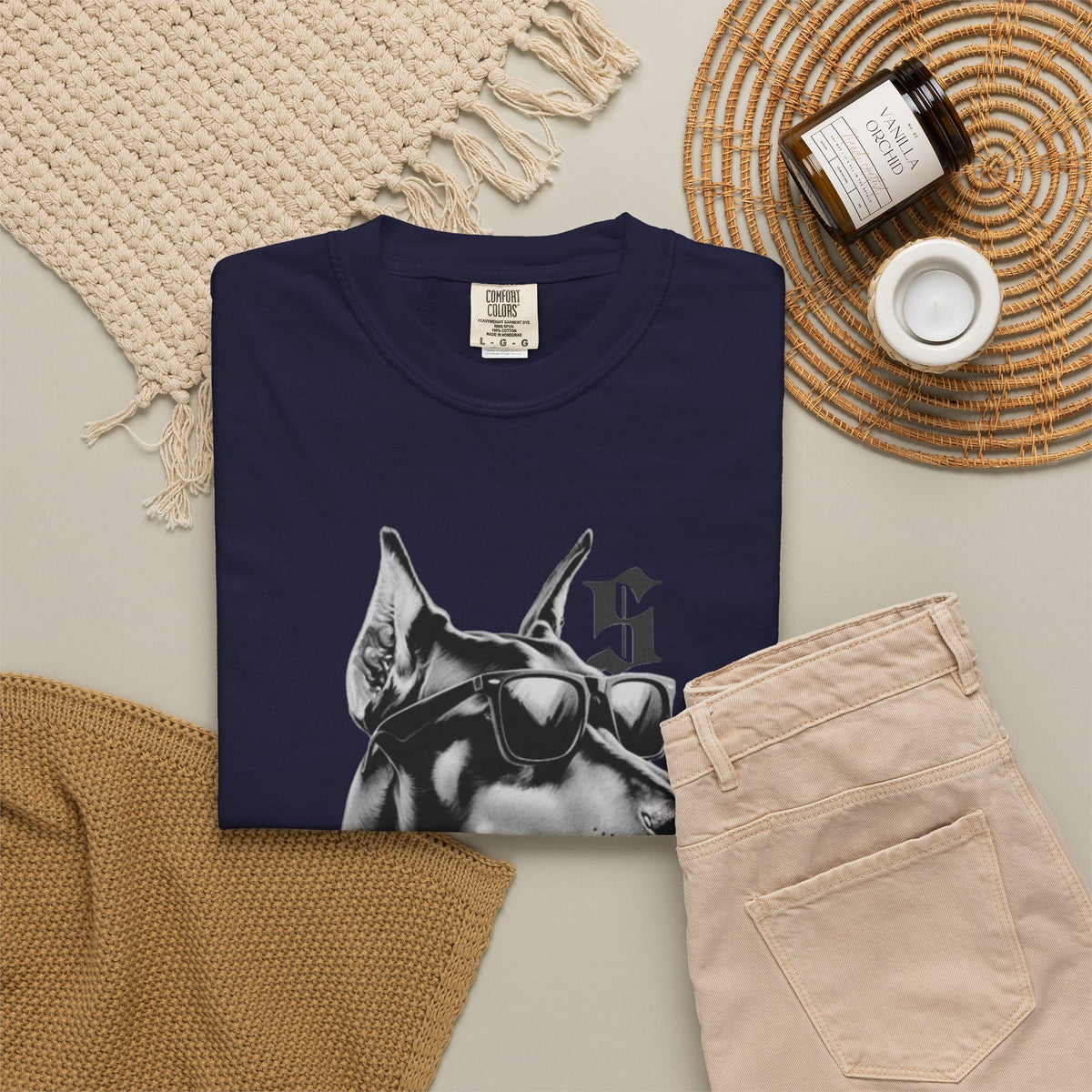 Doberman Sunglasses Graphic T-Shirt — "Snooper" Streetwear Tee