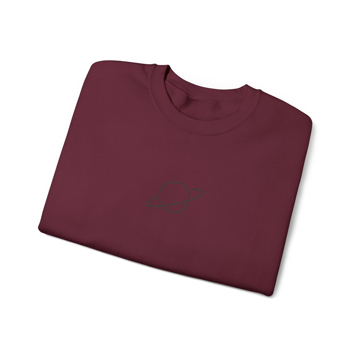 Minimal Planet Crewneck Sweatshirt Embroidered