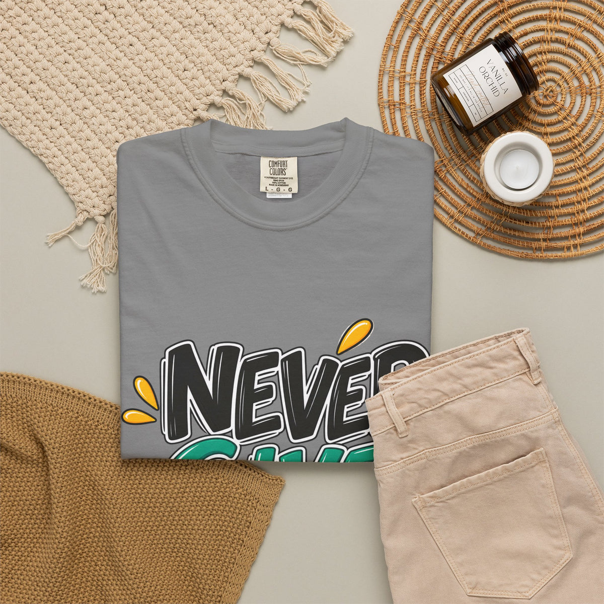 Never Give Up T-Shirt — Motivational Graphic Tee