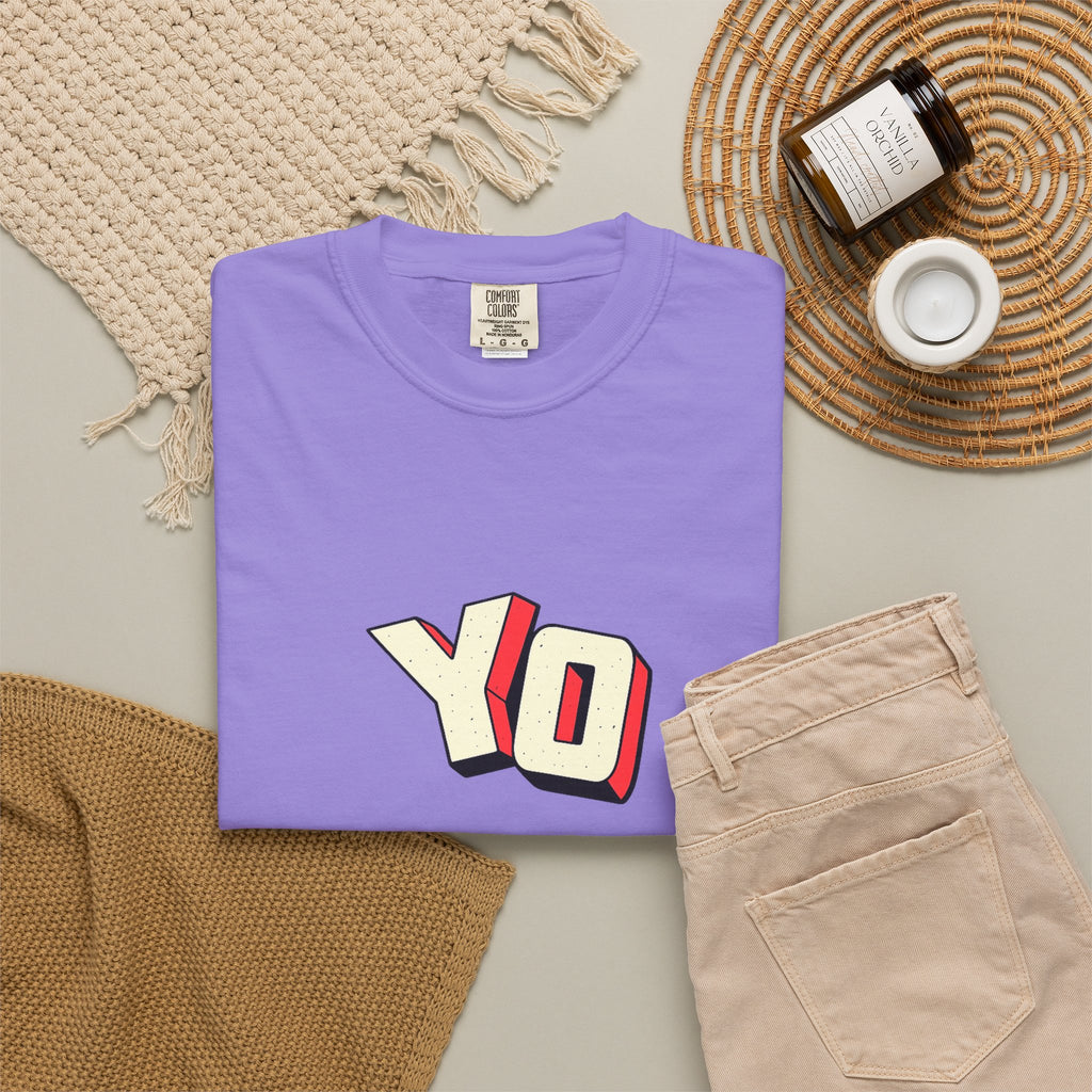 Yo Graphic T-Shirt — Retro 3D Lettering Tee